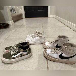 Boys 12c lot of Vans and Nike shoes